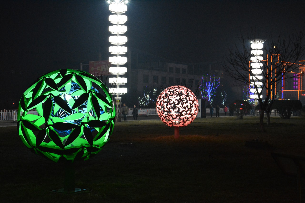 park night night neon light free photo