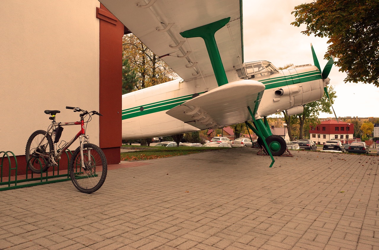 parking bike the plane free photo