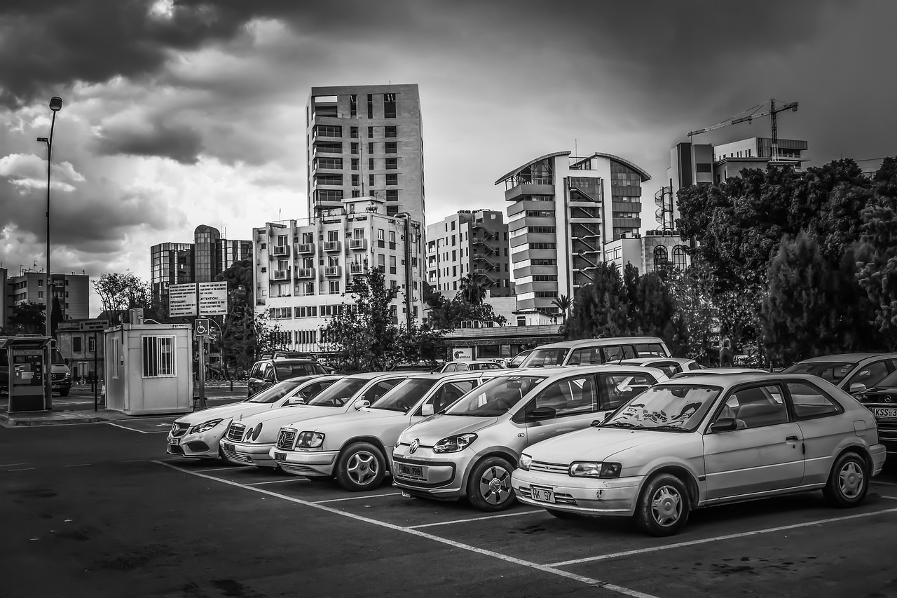 parking lot  cars  vehicles free photo