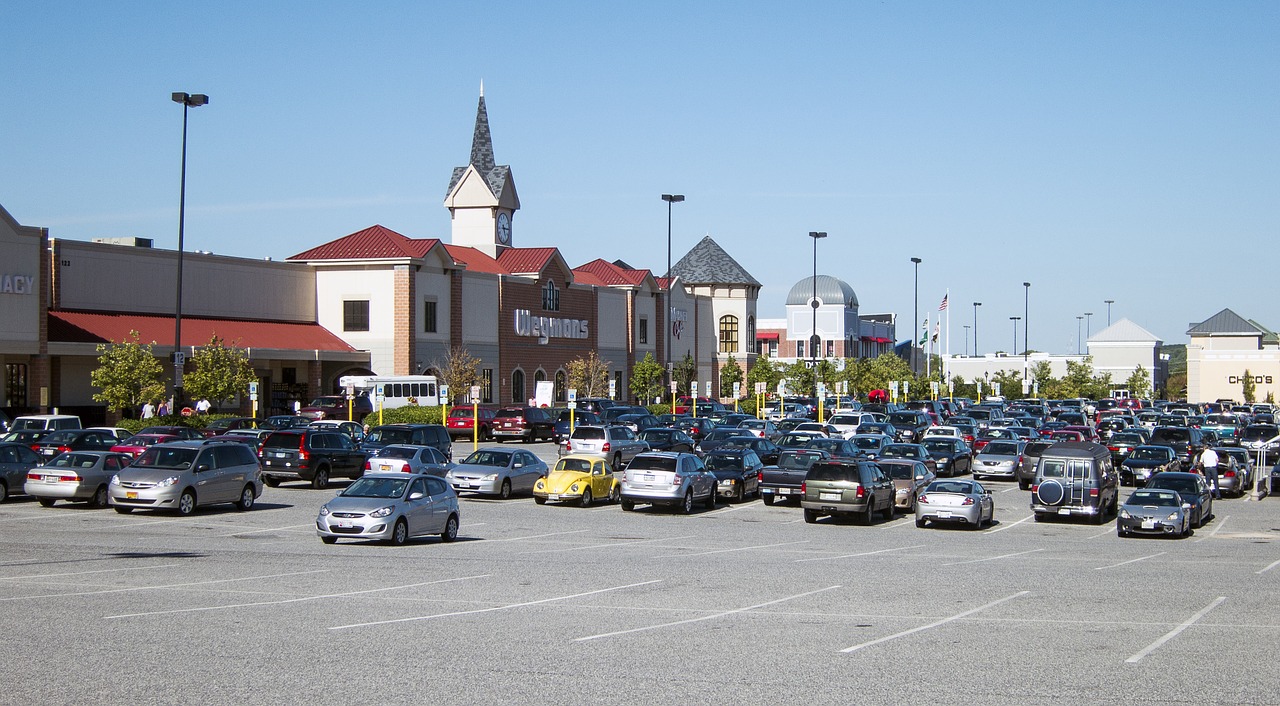 parking lot mall shopping free photo