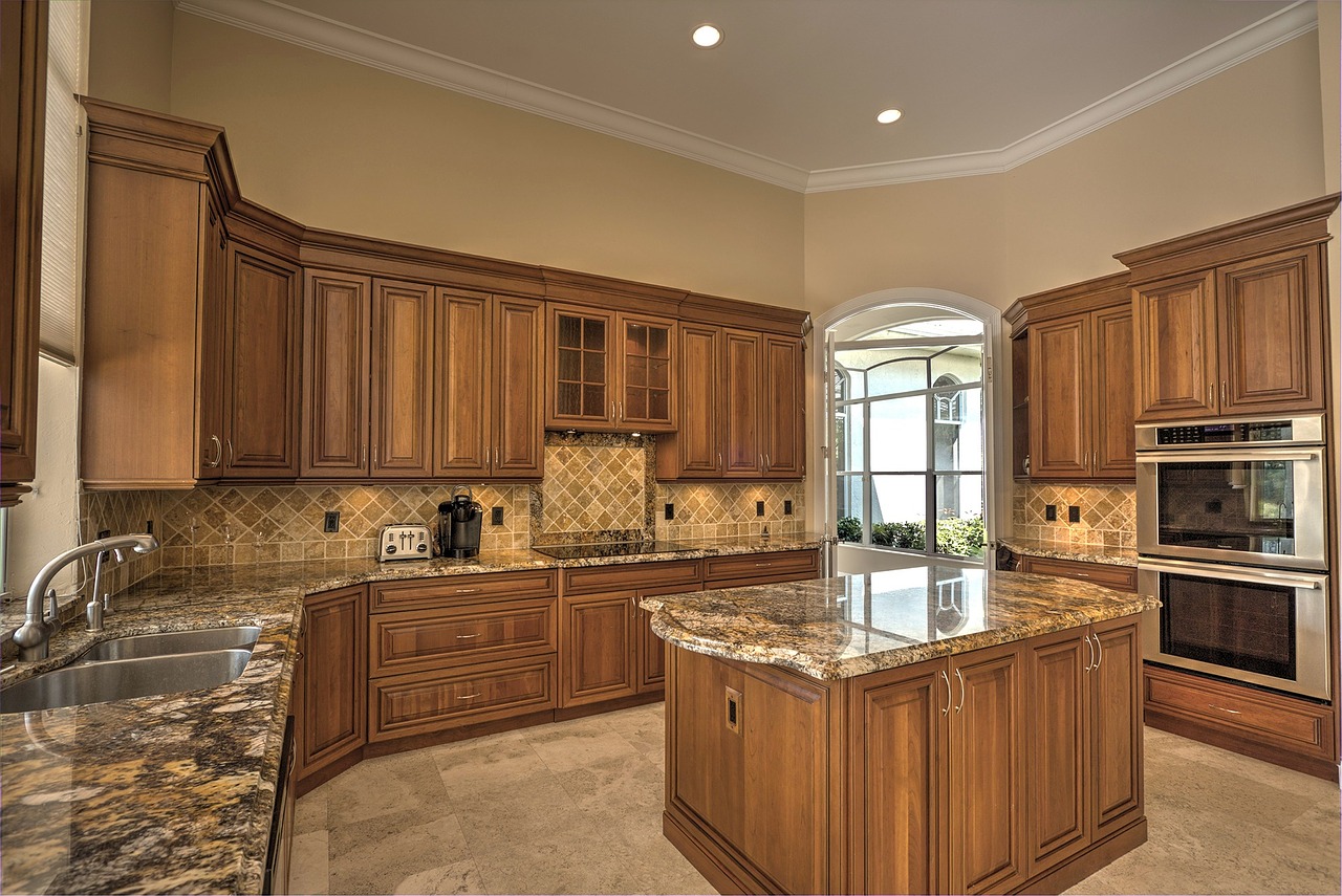 chefs kitchen luxury home granite counter tops free photo