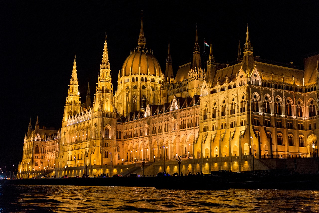 parliament building night architecture free photo