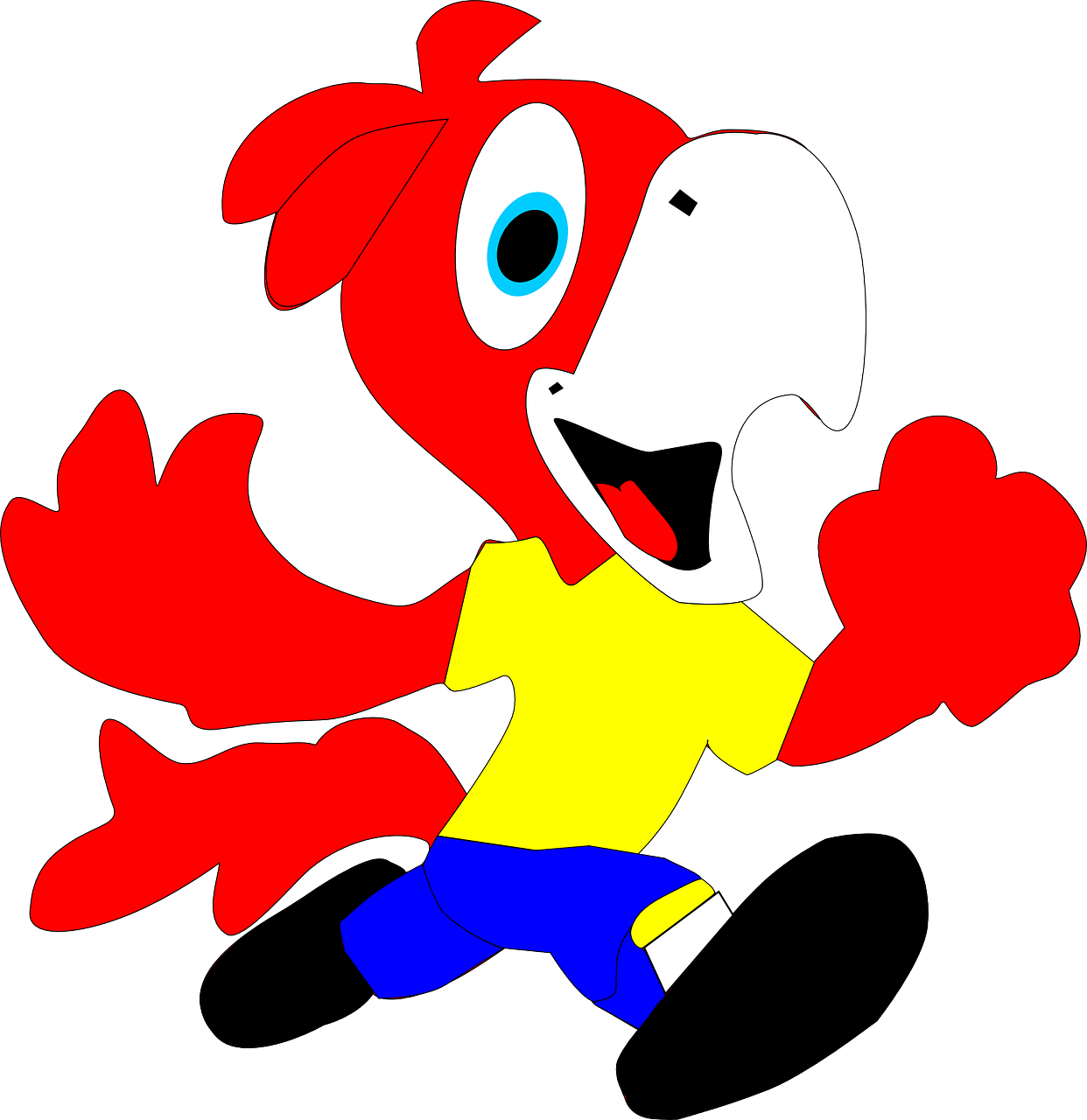 parrot running cartoon free photo