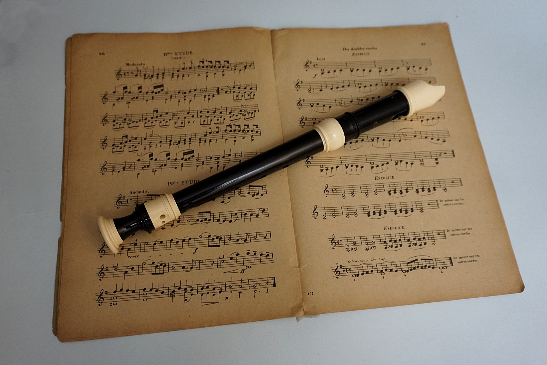 sheet music music recorder free photo