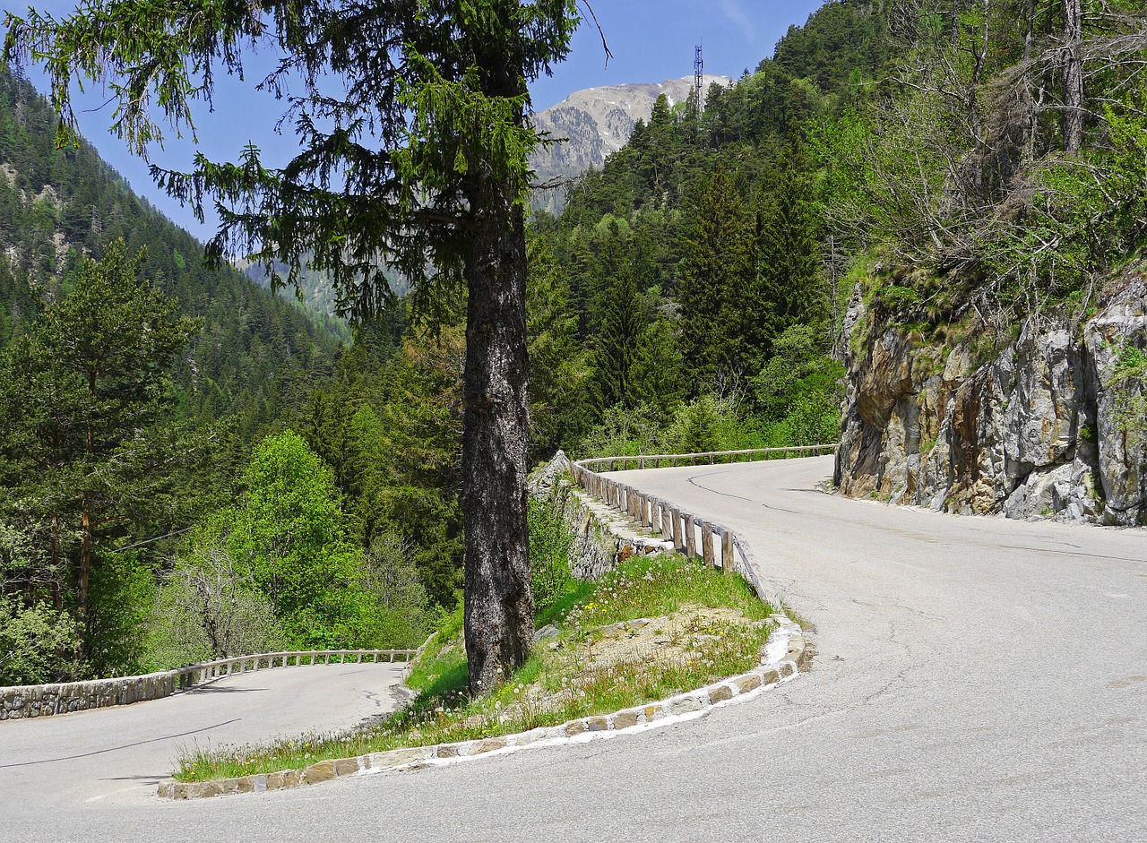 pass road serpentine alpine free photo