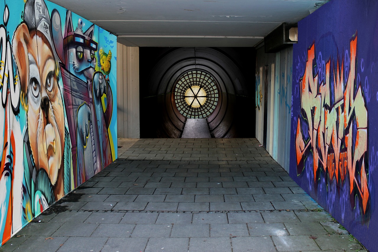 passage  underpass  graffiti free photo