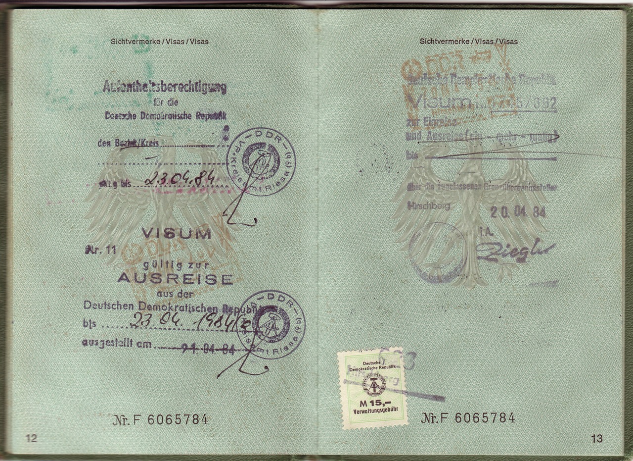 passport visa ddr free photo
