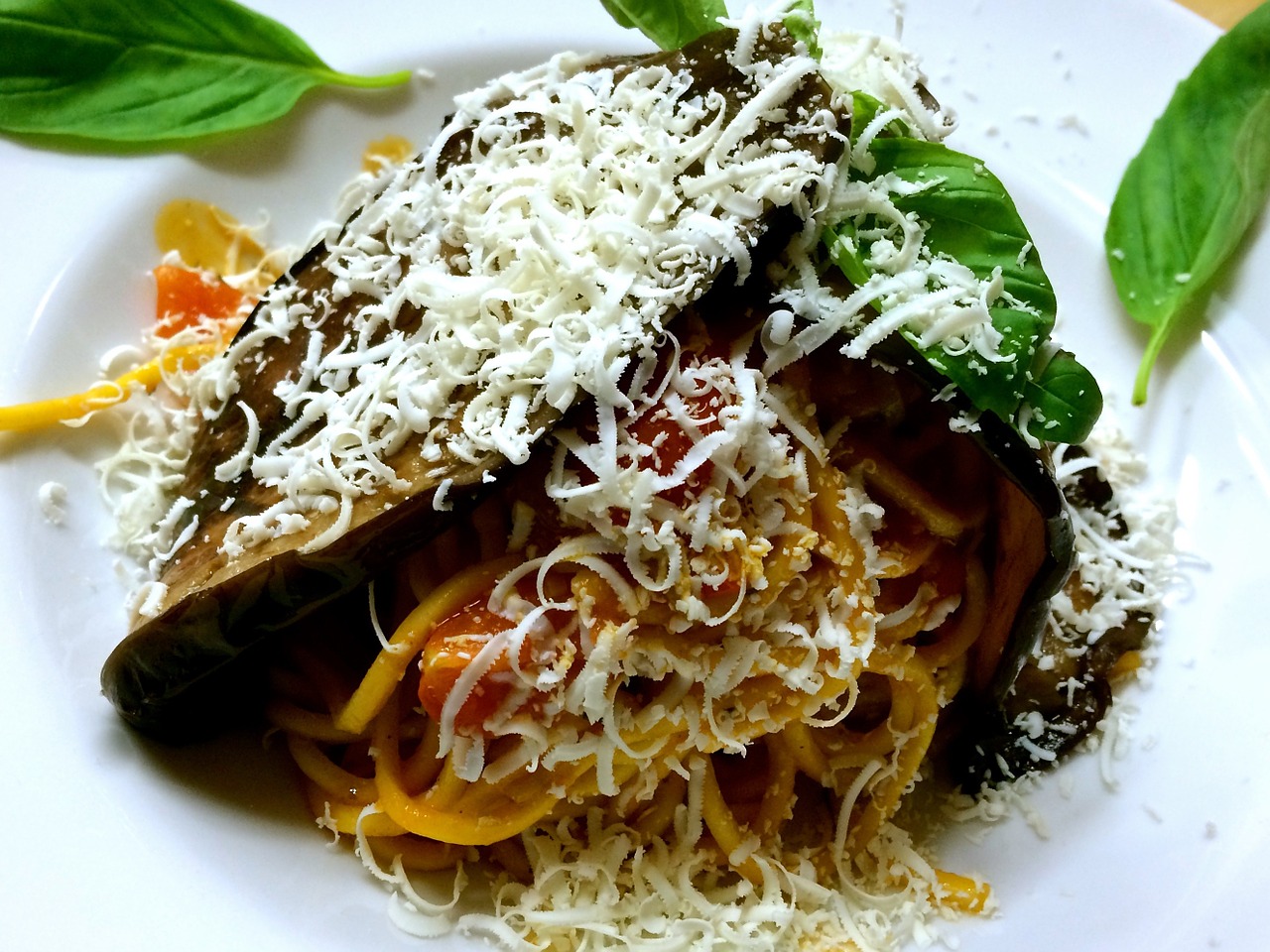 pasta eggplant spaghetti free photo