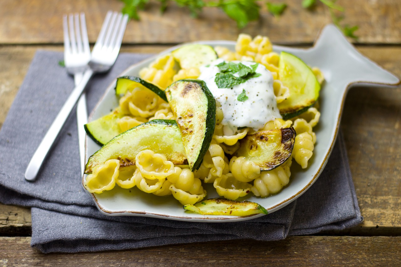 pasta noodles zucchini free photo