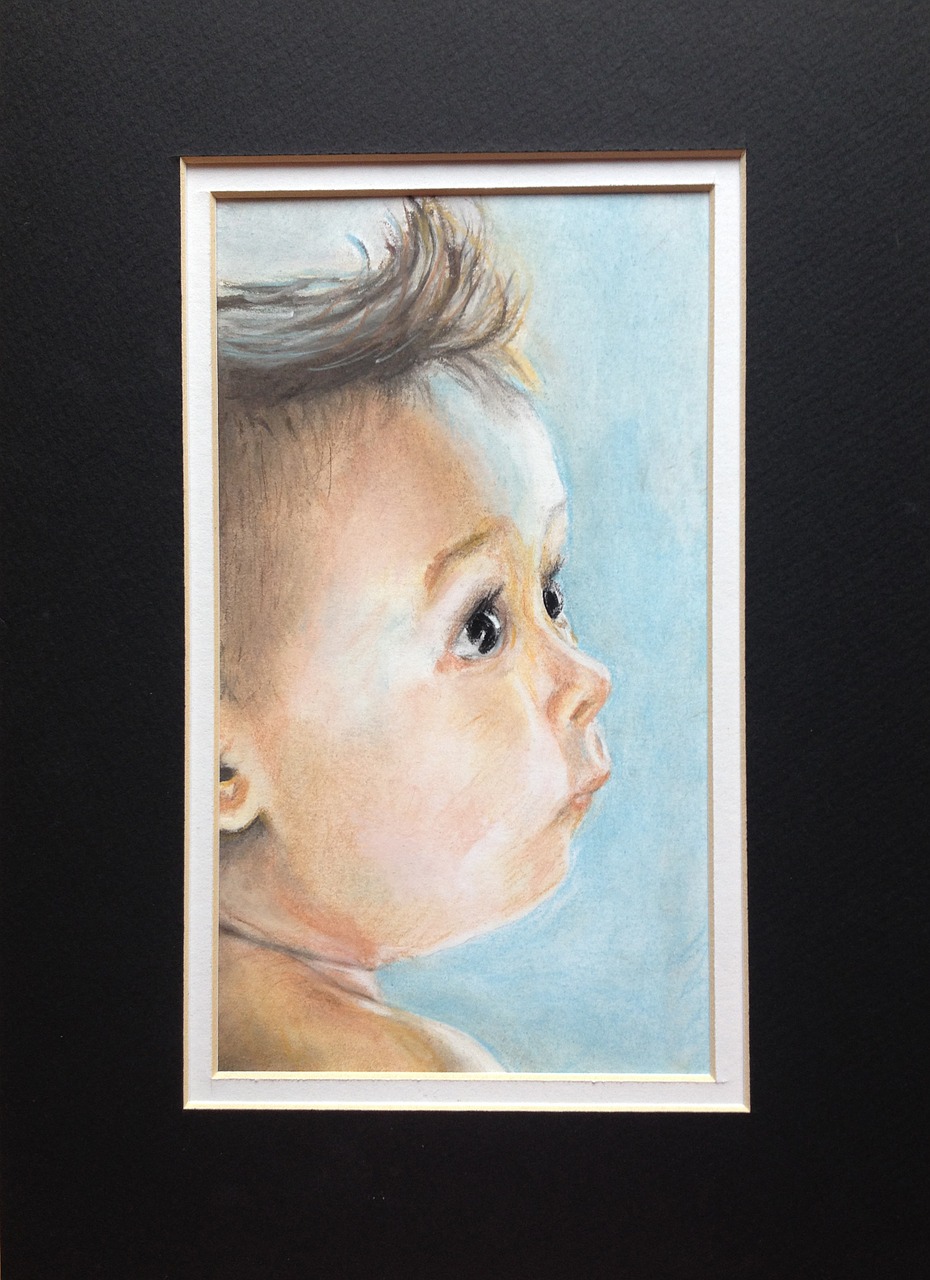 pastel drawing baby free photo