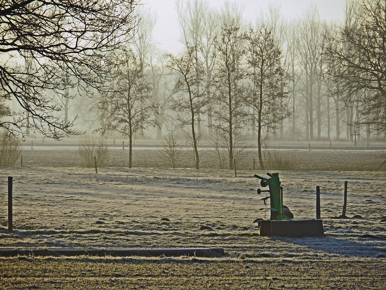 pasture arable hoarfrost free photo