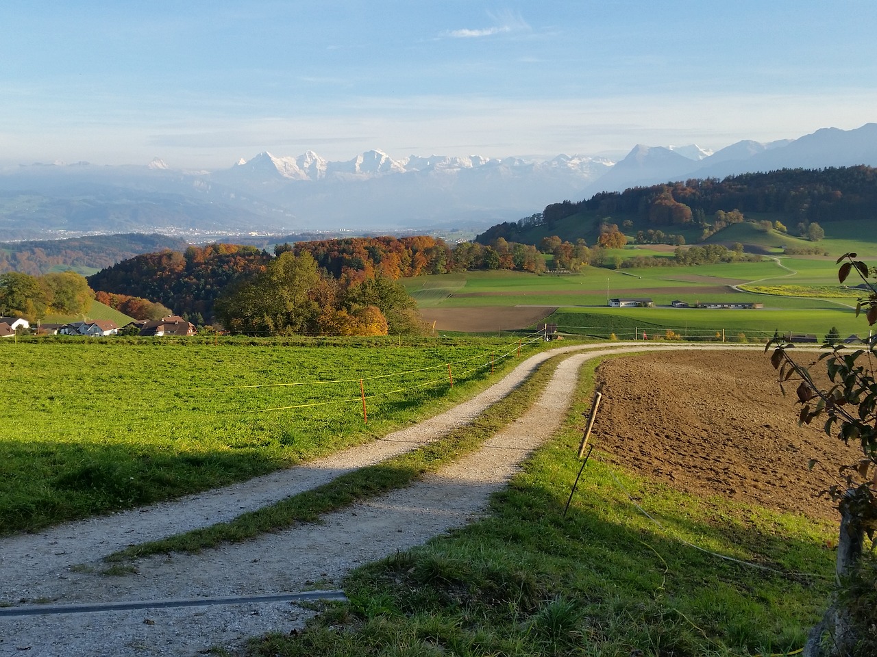 path mountains autumn free photo