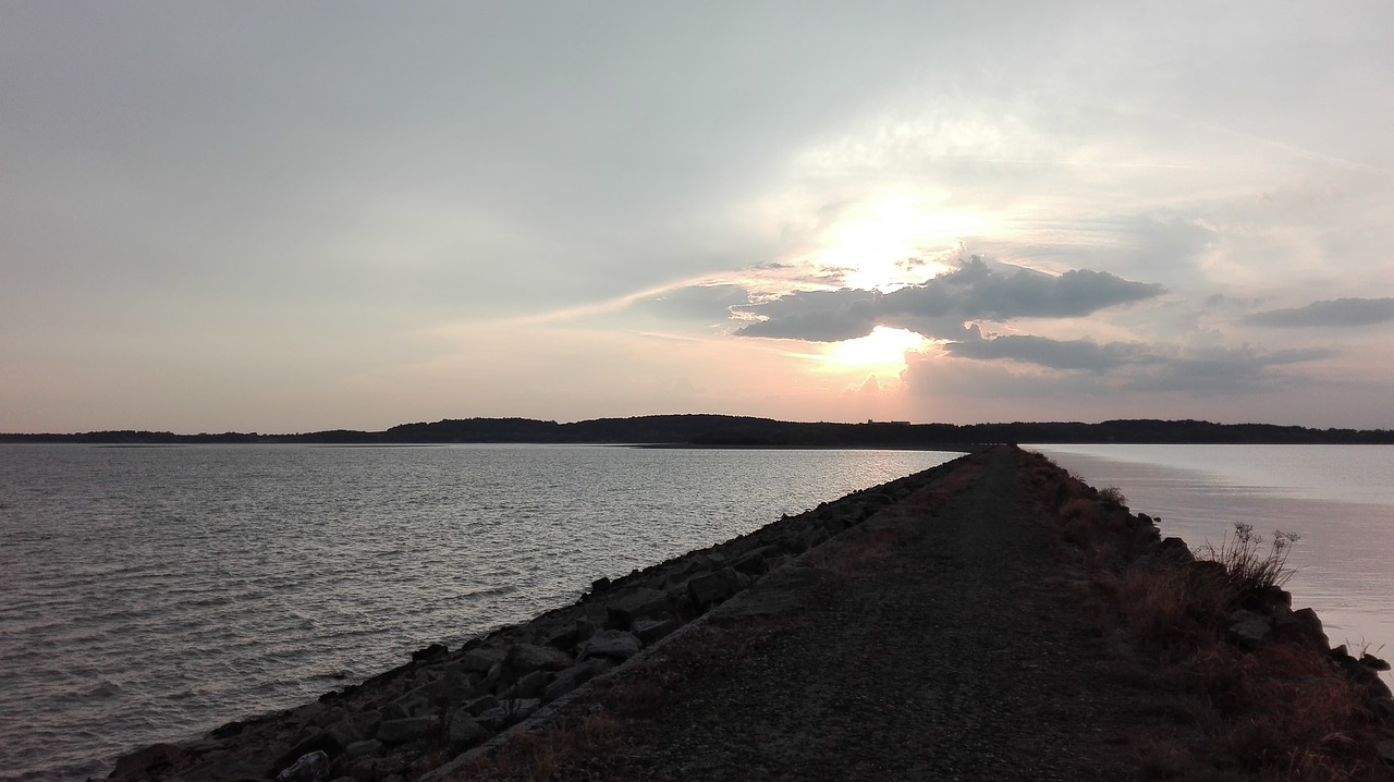 path dam clouds free photo