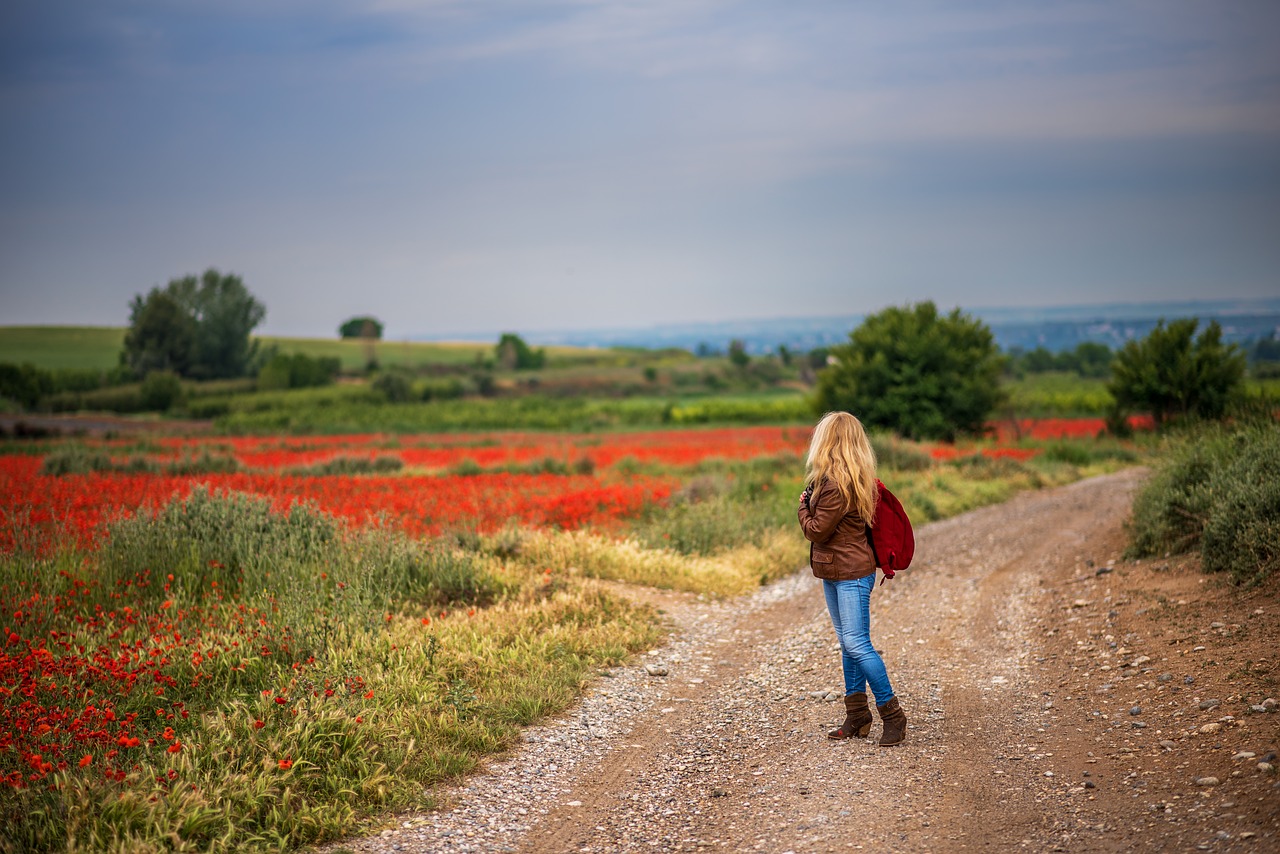 path  girl  landscape free photo