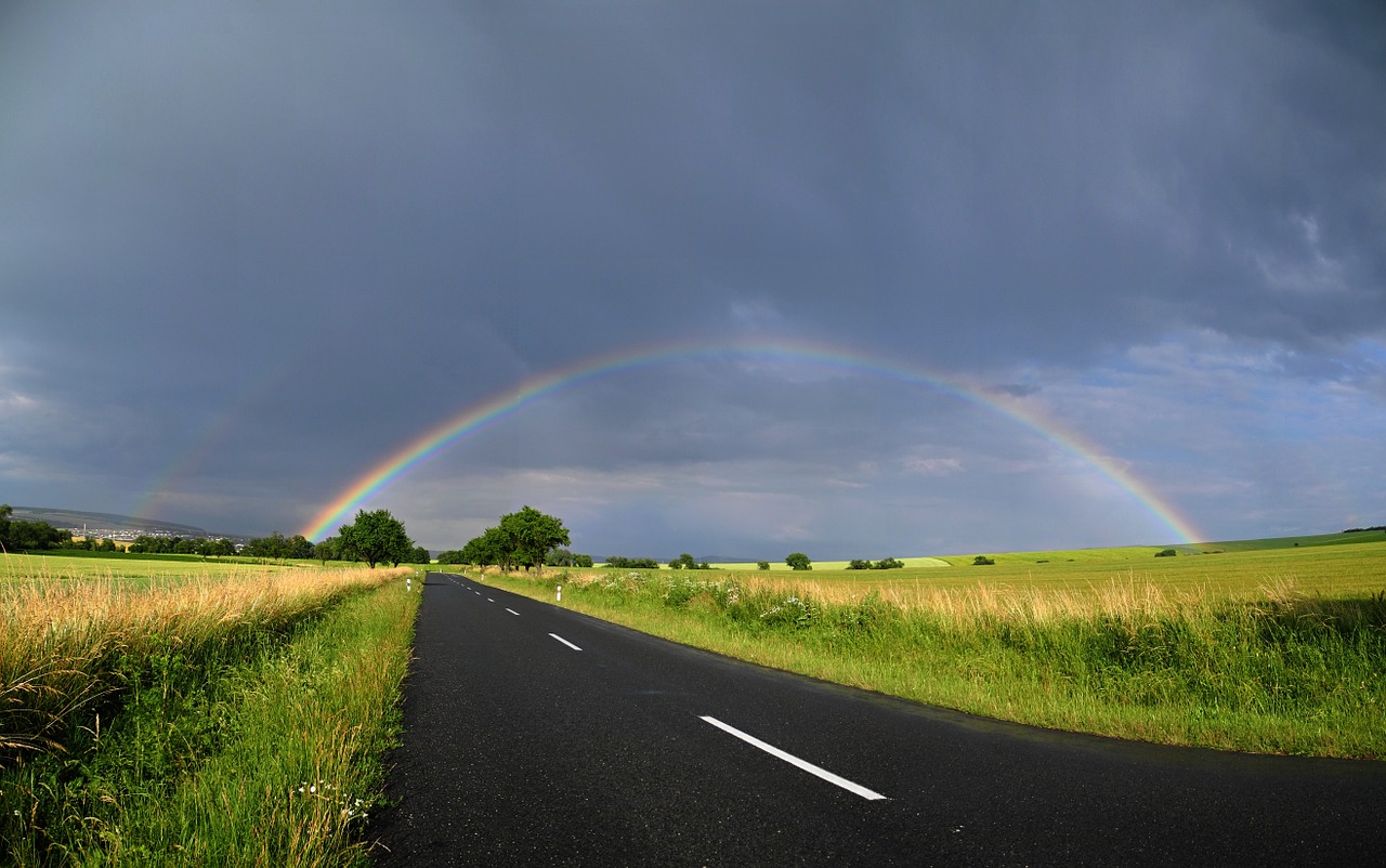 path rainbow road free photo