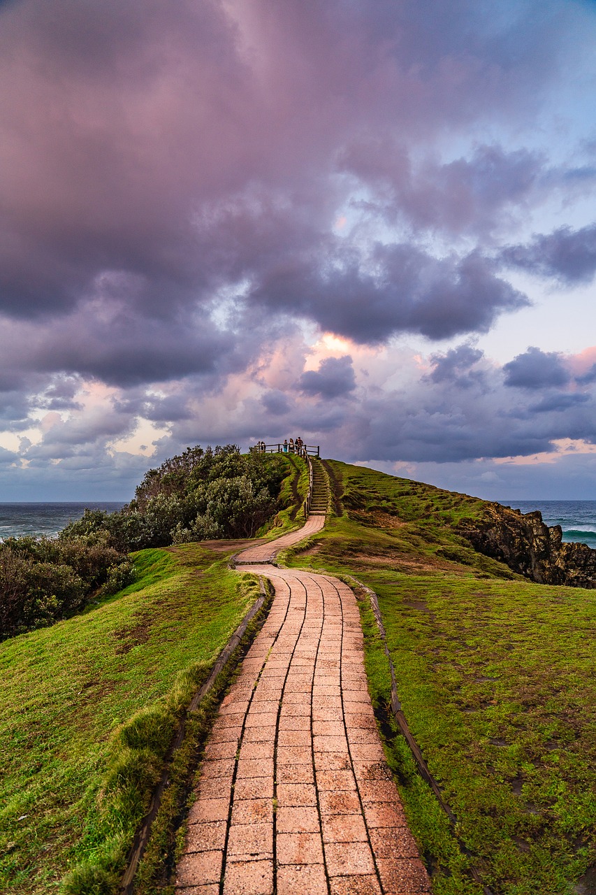 pathway  clouds  scenery free photo