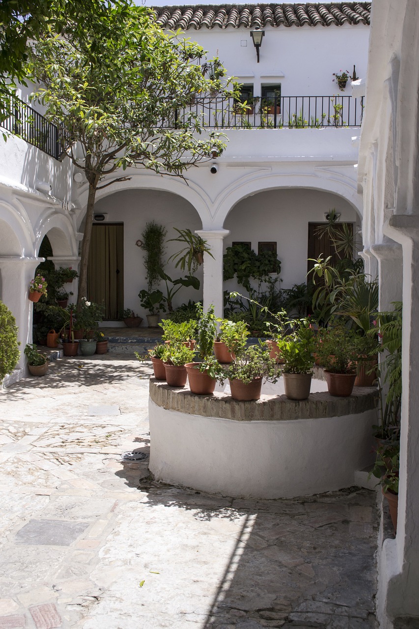 patio andalusian patio the frontera vejer free photo