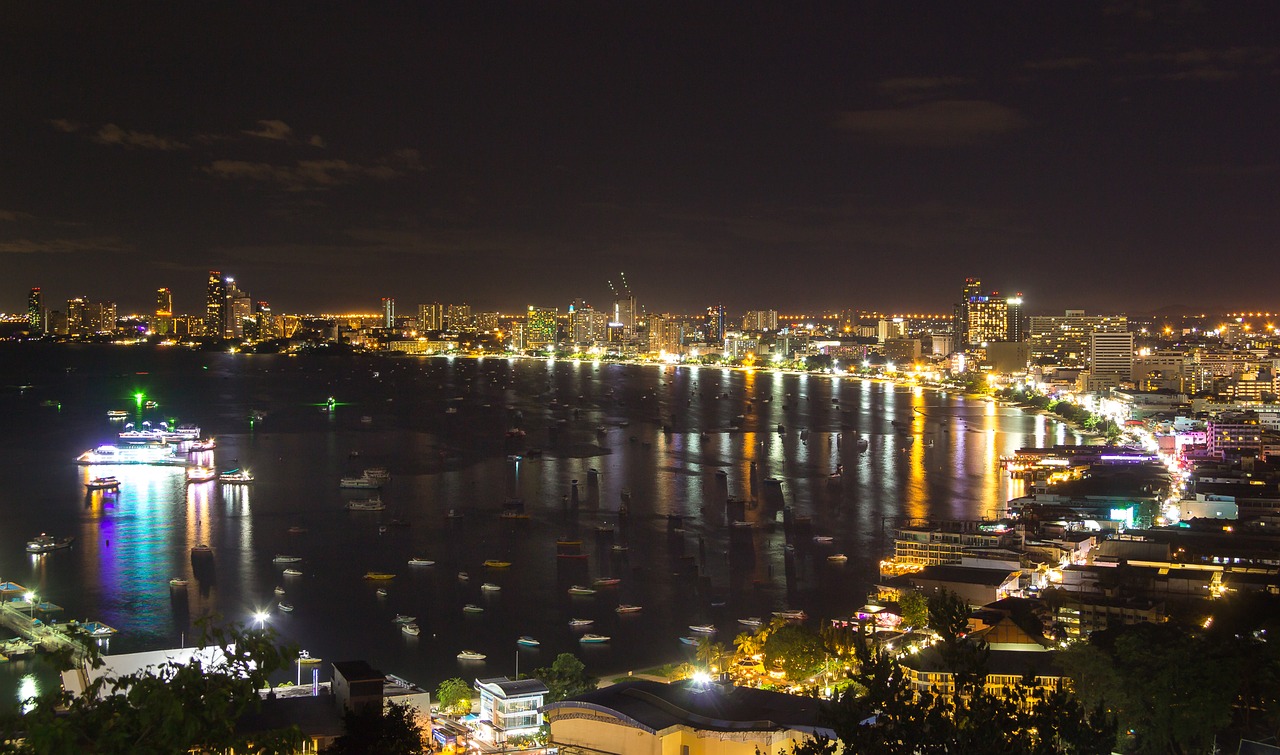 pattaya night travel free photo