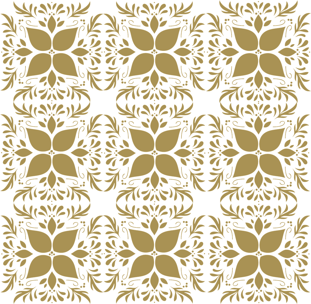 pattern gold floral free photo