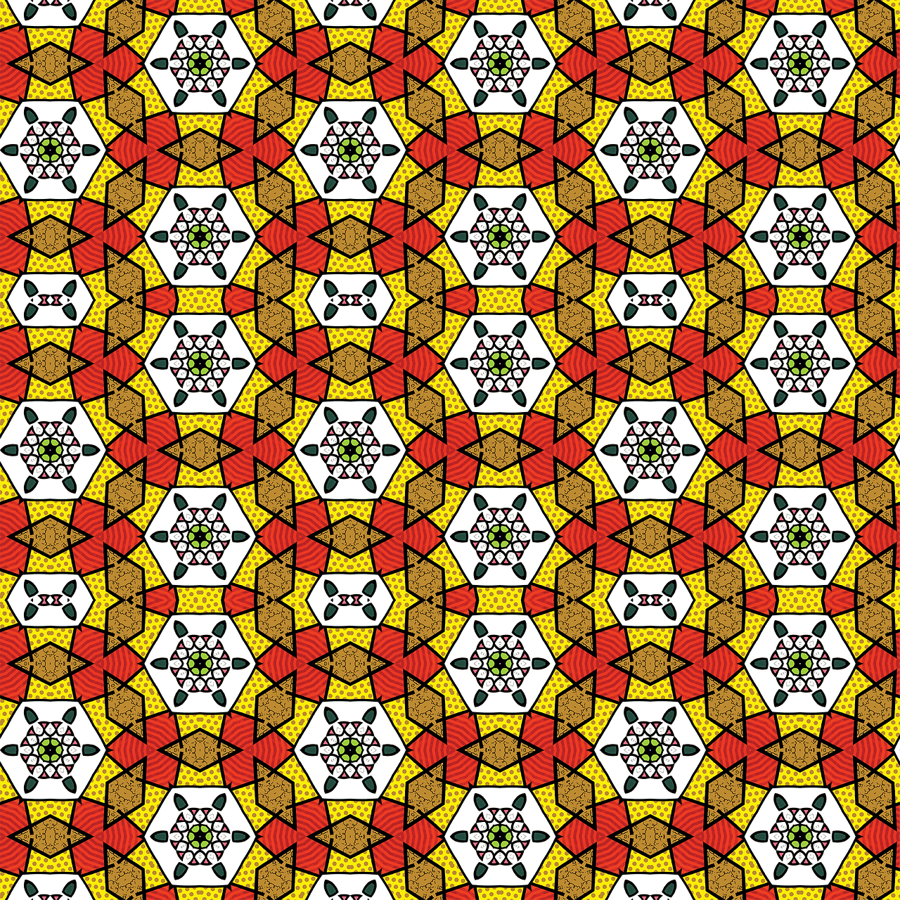 pattern hexagons red free photo
