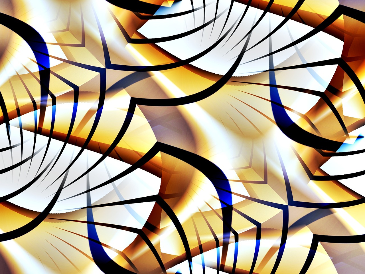 pattern fractal gold free photo