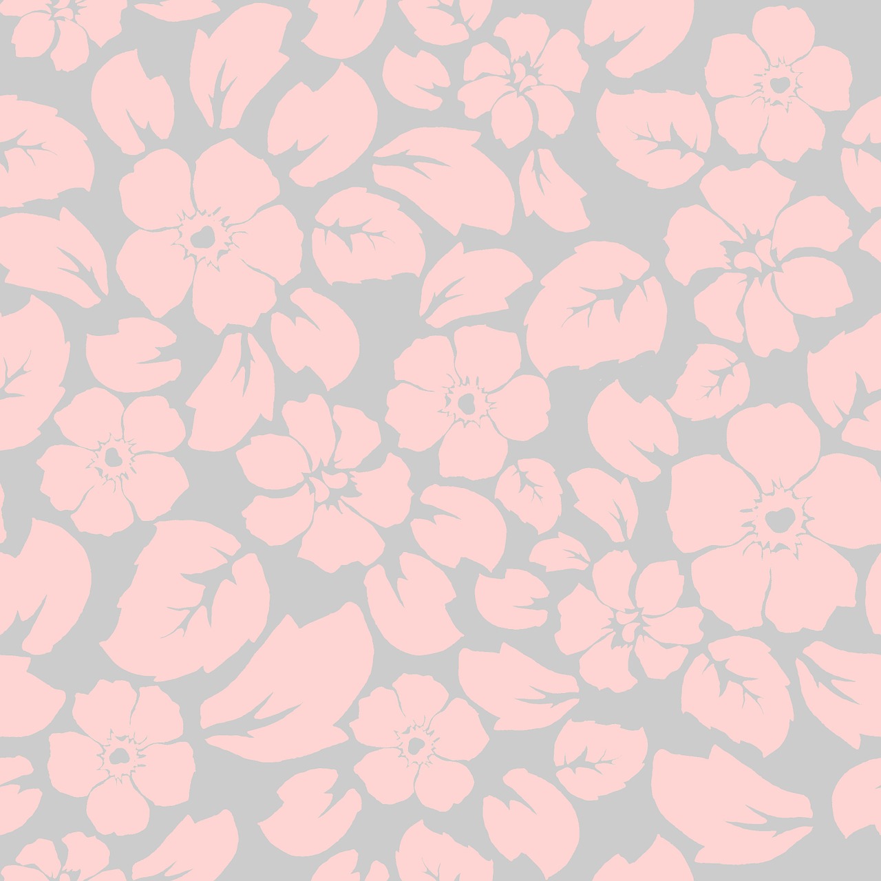 pattern flowers leaves pink free photo