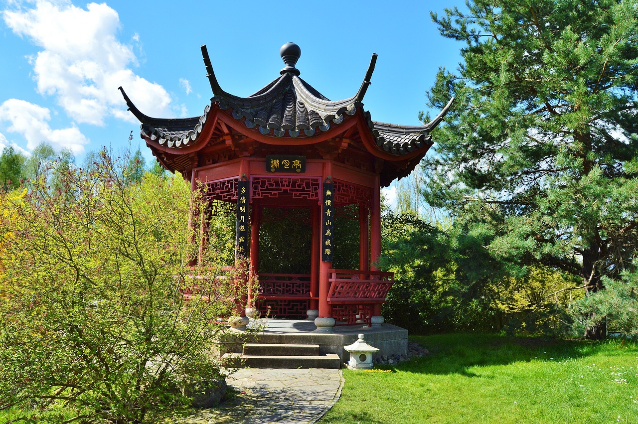 pavillion china garden gardens of the world free photo