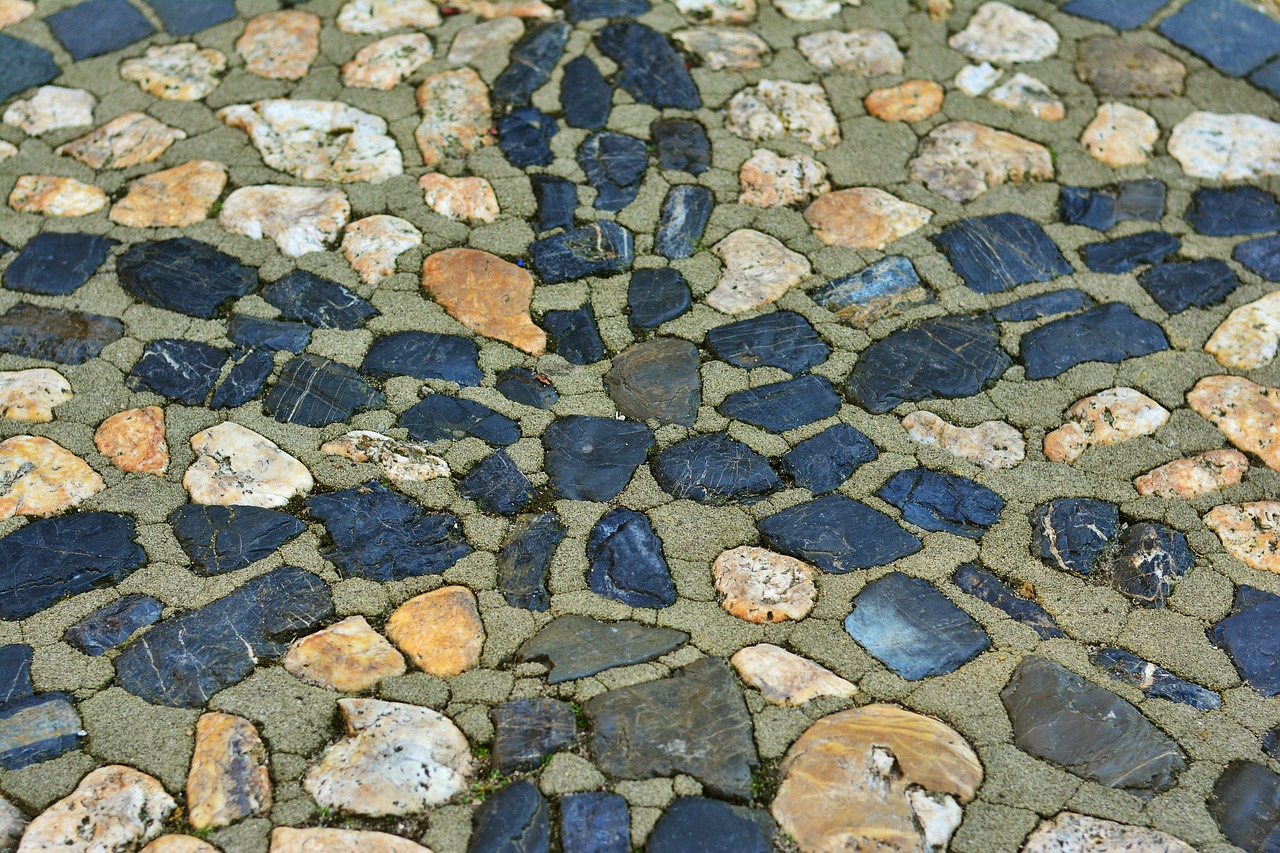 paving stones patch road free photo