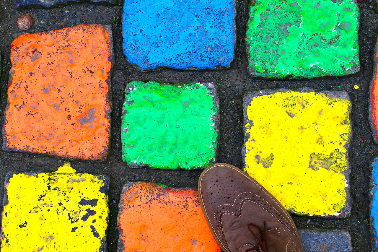paving stones pedestrian zone shoe free photo