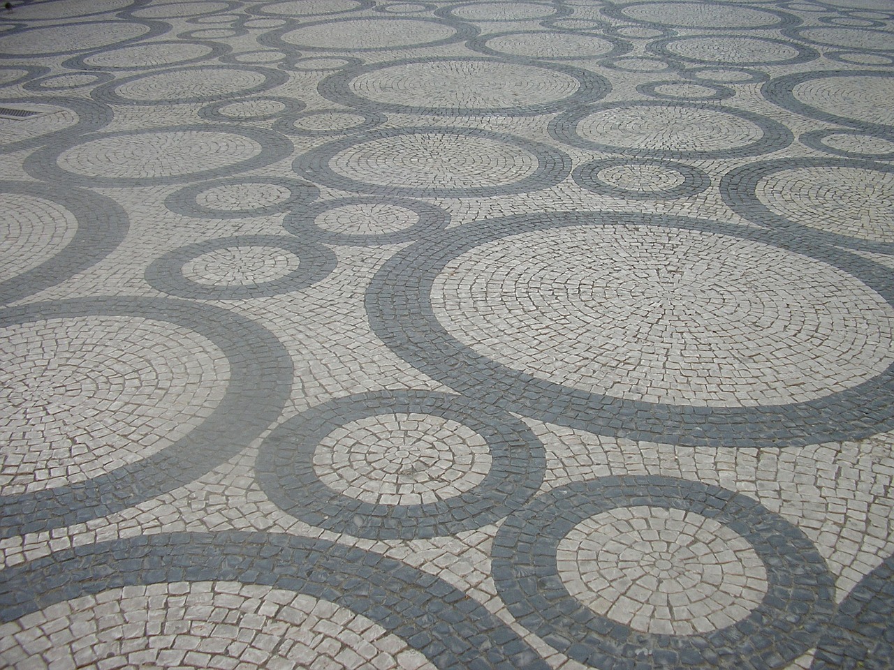 paving stones circles decoration of streets free photo