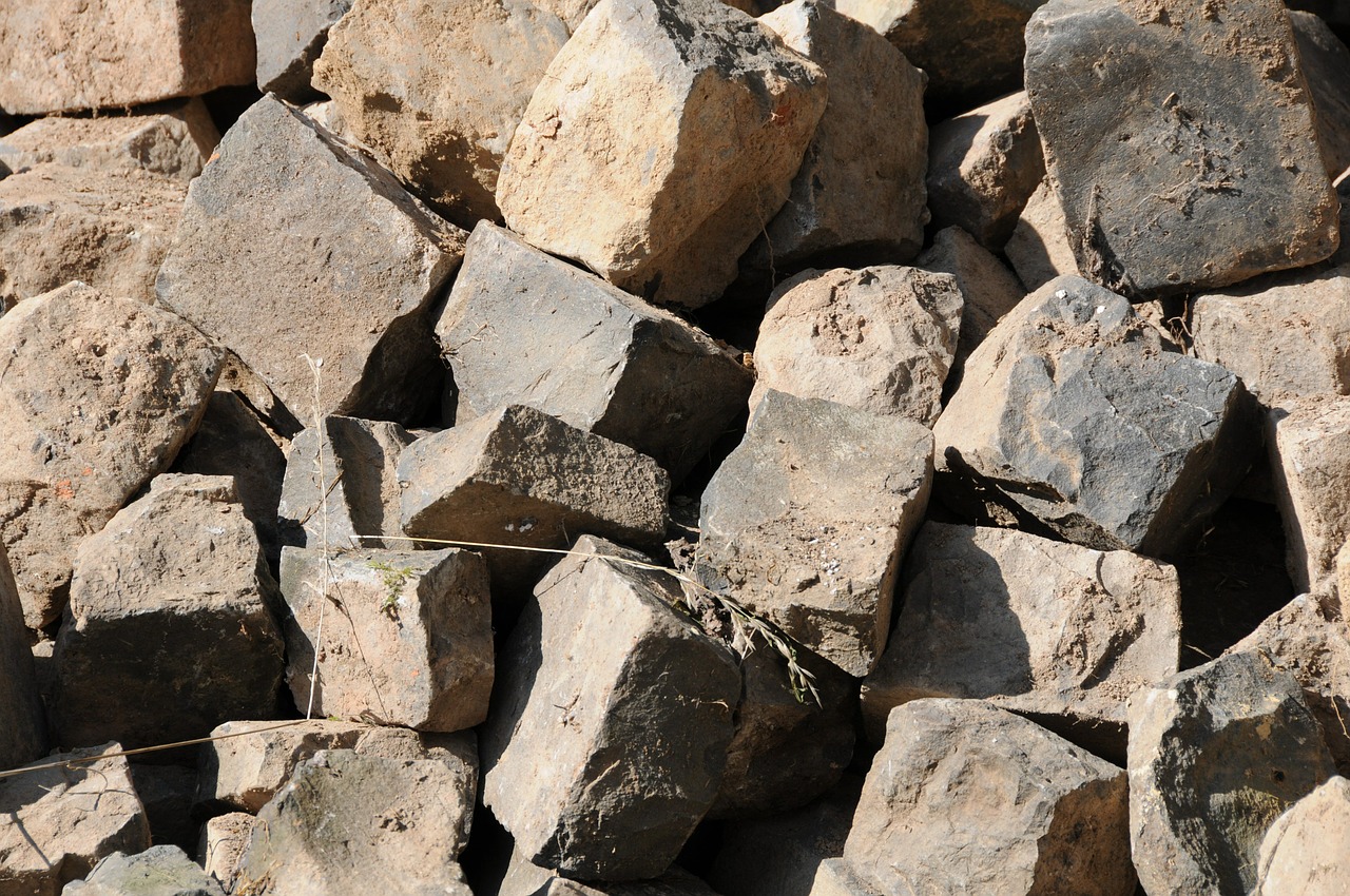 paving stones basalt cairn free photo
