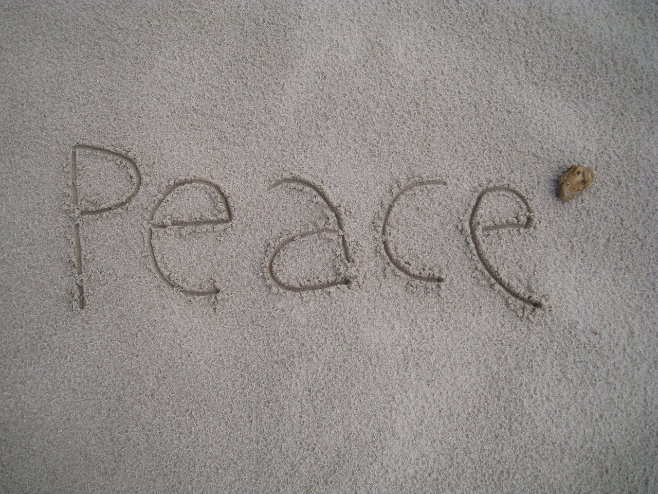 peace beach sand free photo