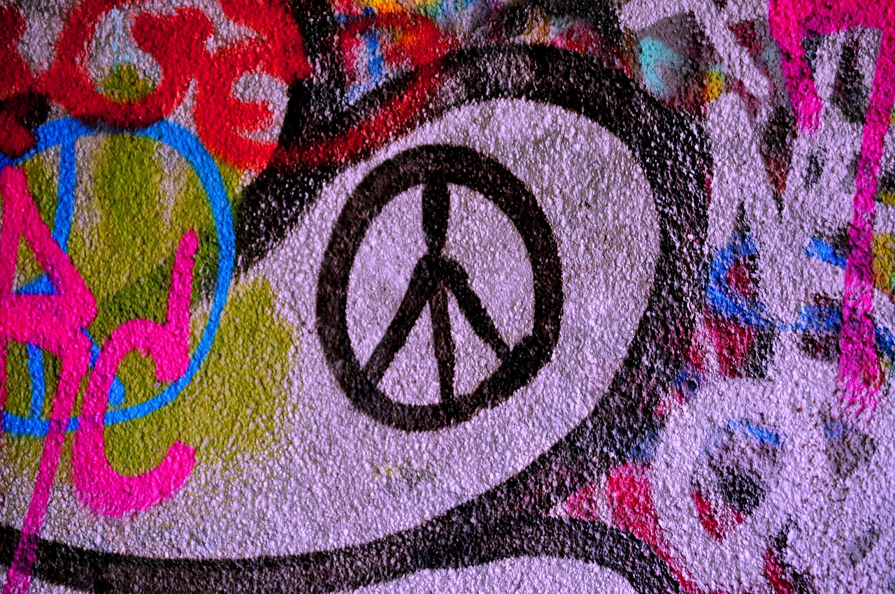 peace graffiti colors free photo