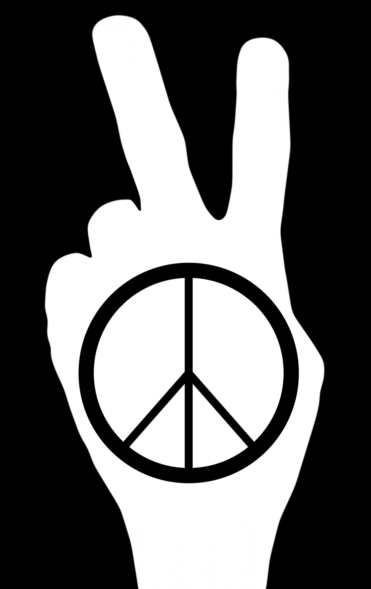 silhouette hand peace sign free photo