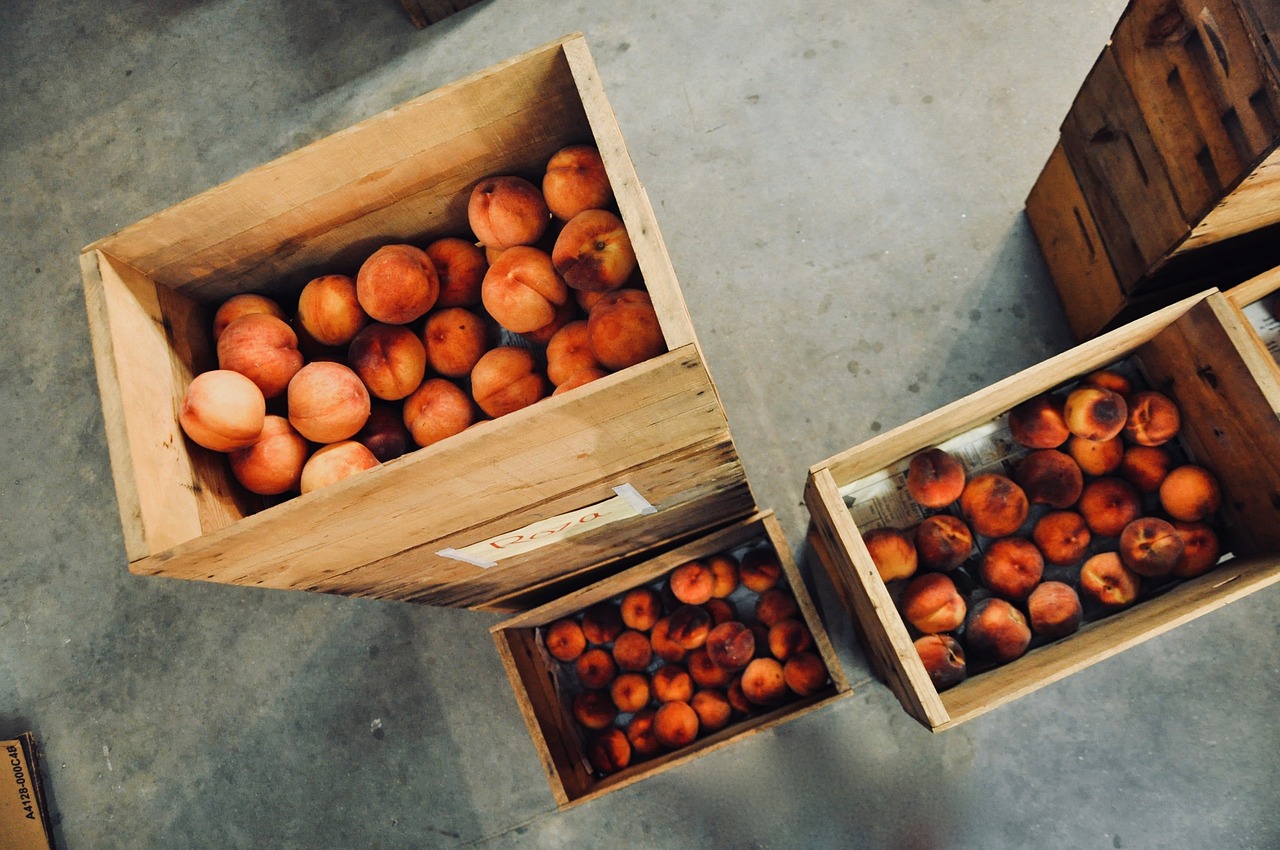 peach  wooden boxes  storage free photo