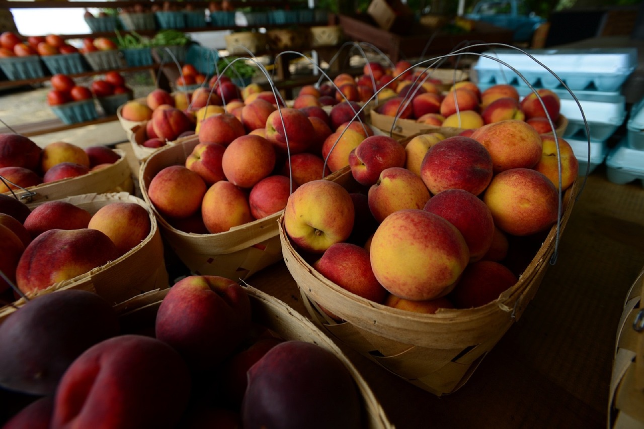 peaches fresh farmers market free photo