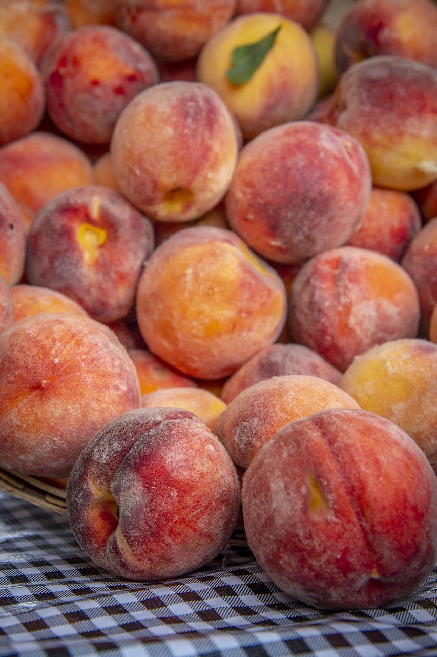 peaches  fruit  farmers market free photo