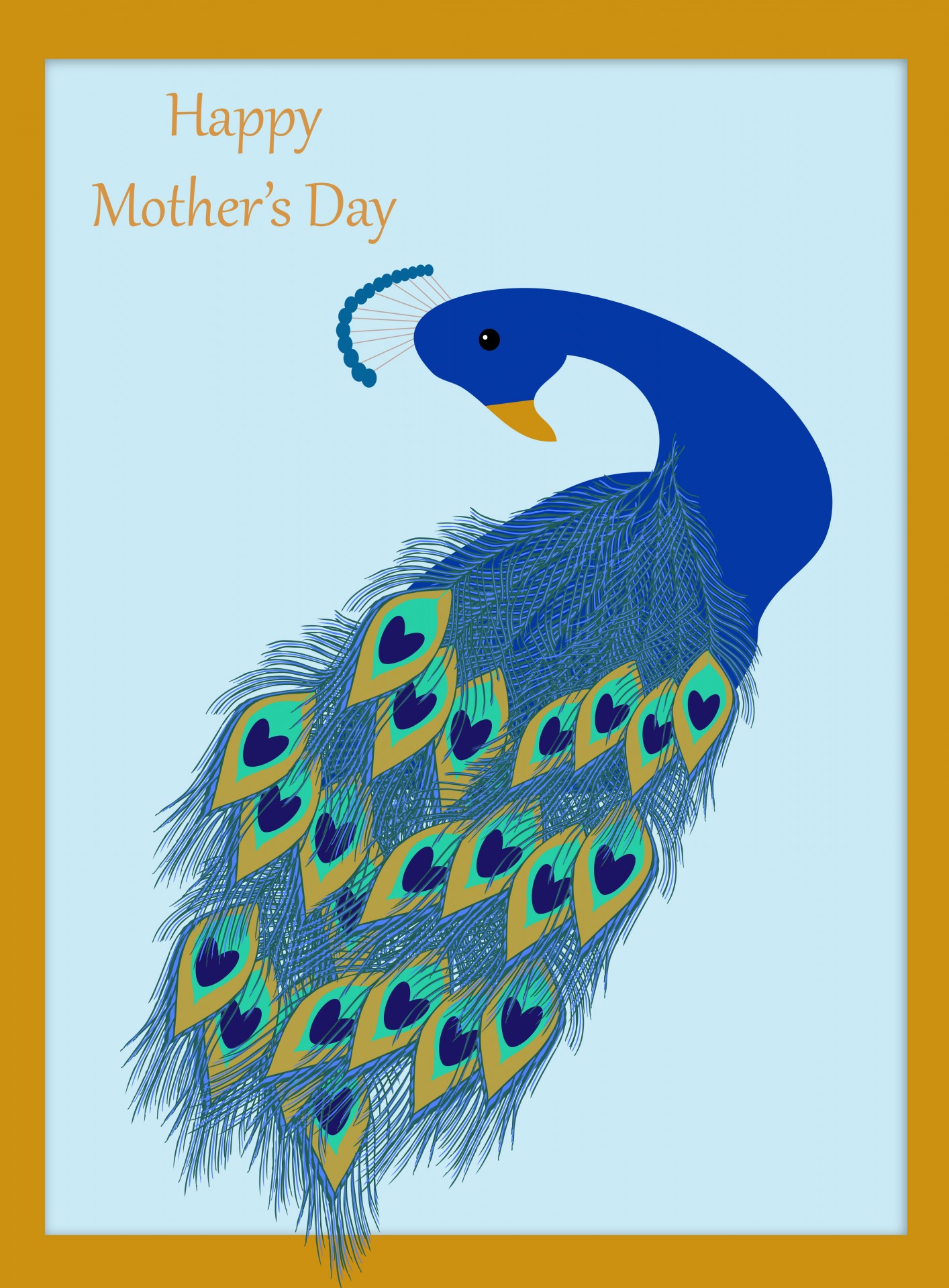 peacock mother's day card card free photo