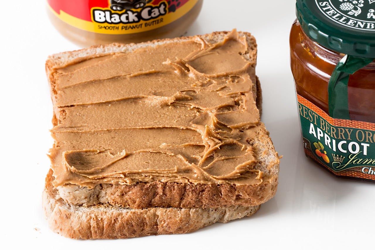 peanut butter toast spread free photo