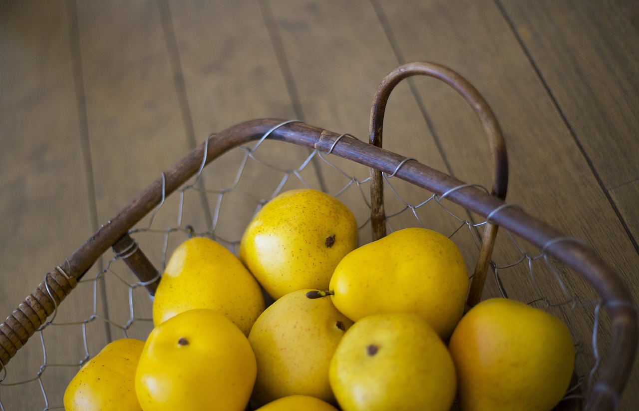 pear basket wood free photo