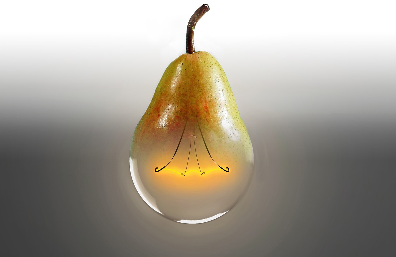 pear light bulb bioglühbirne free photo