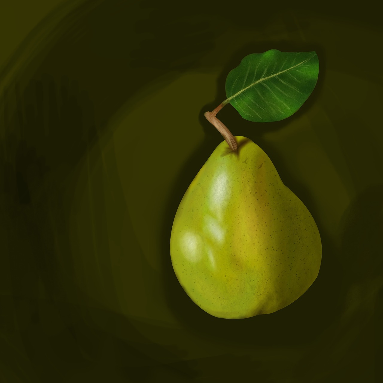 pear painting fruits free photo