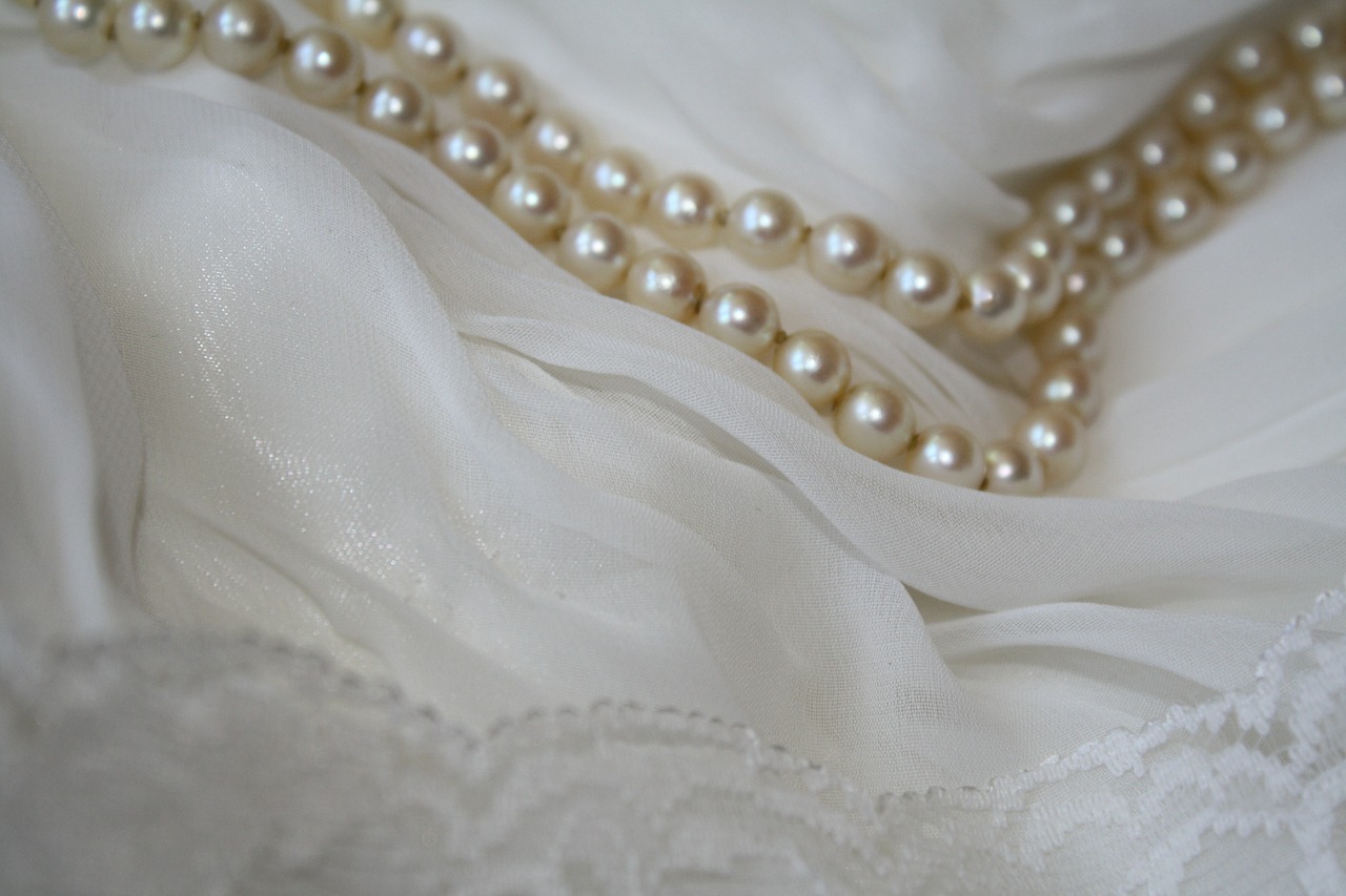 pearl necklace wedding dress great free photo