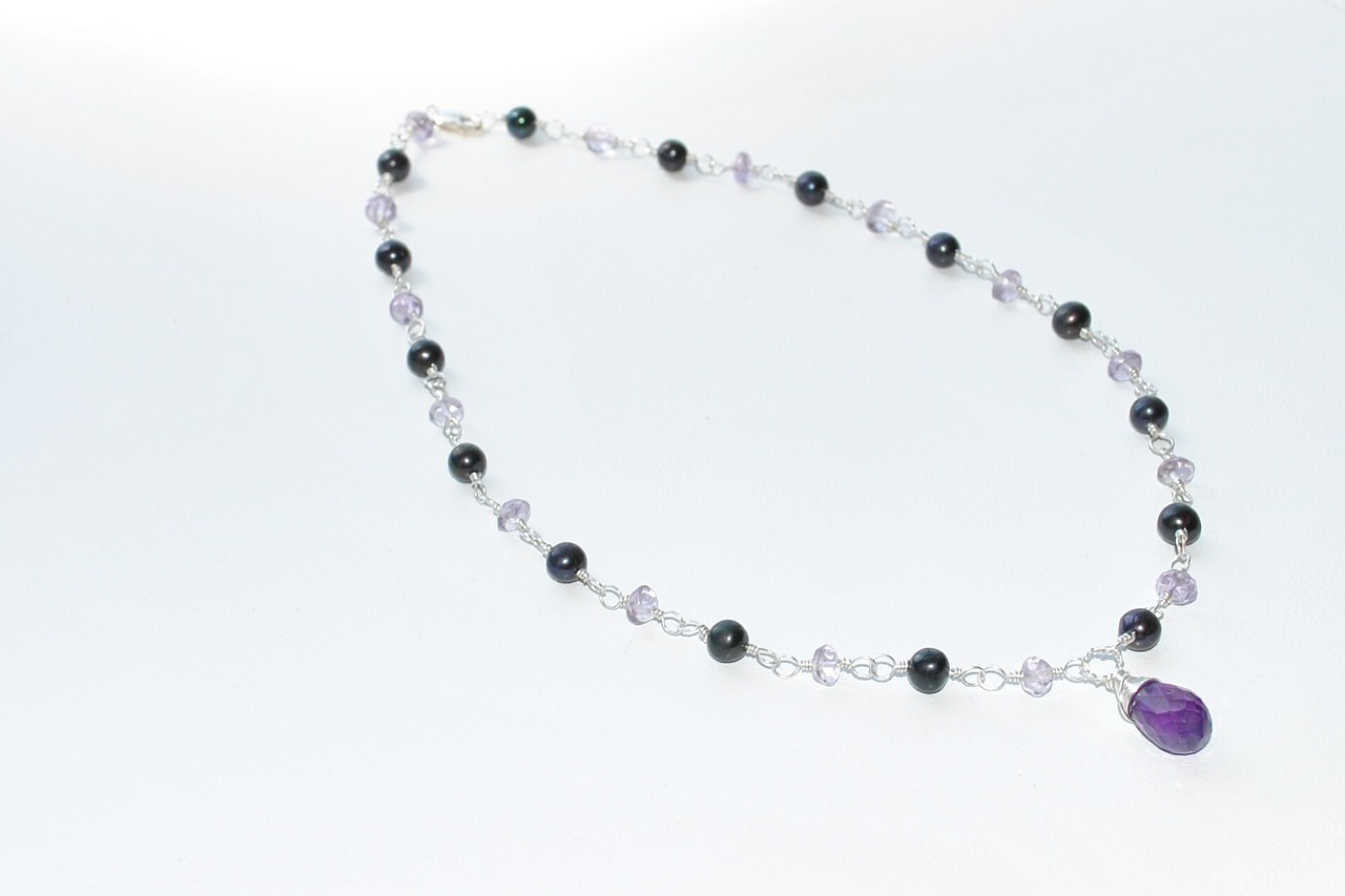 pearl necklace necklace black pearls free photo
