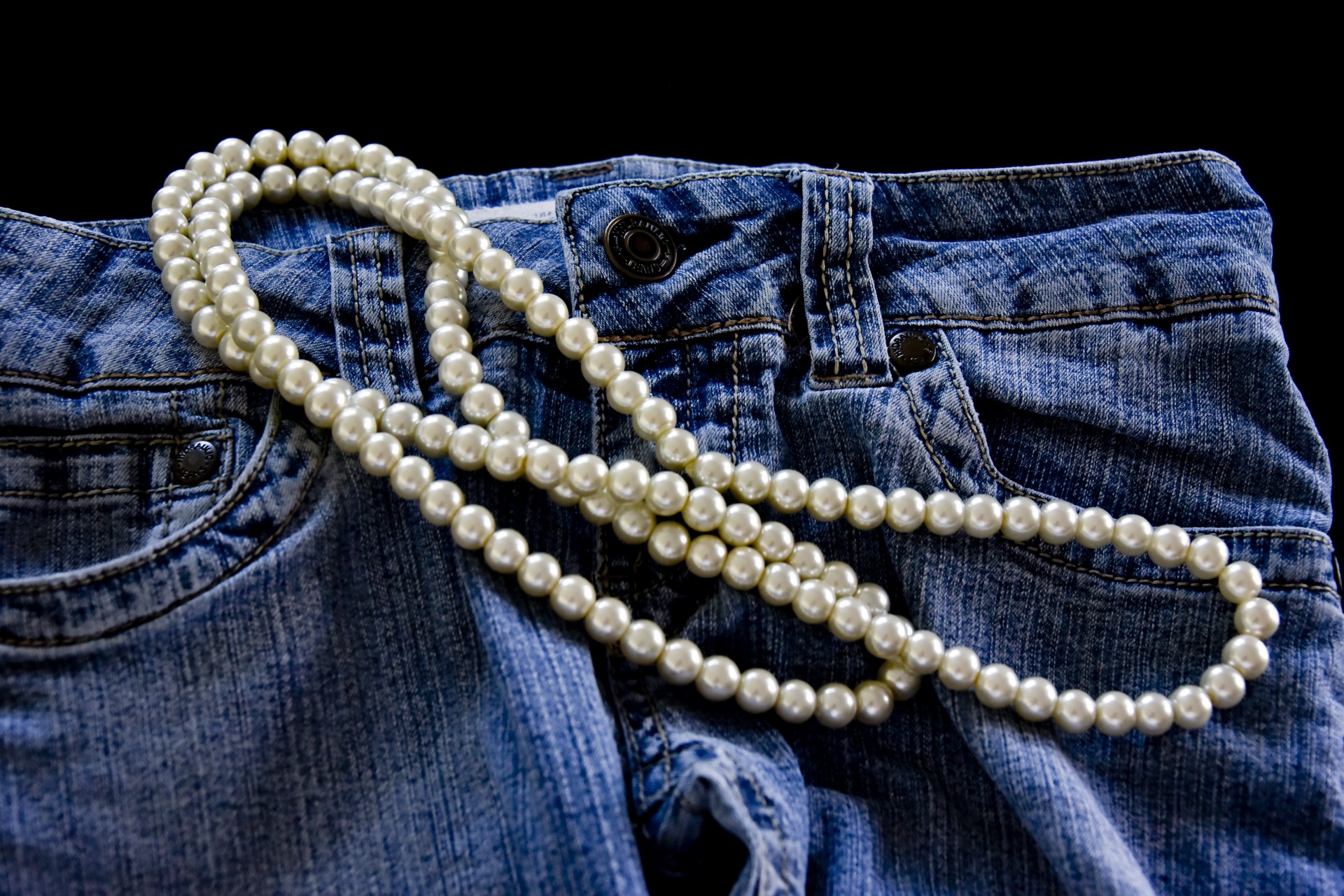 opposites attract jeans pearls free photo
