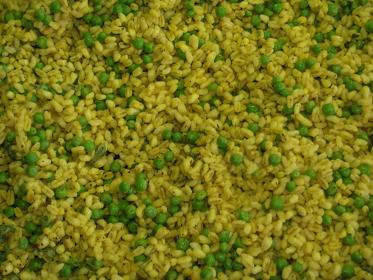 peas rice cooked free photo