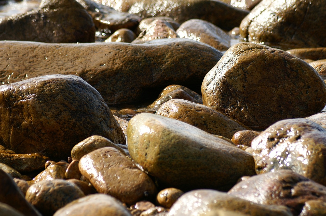 pebble sea beach free photo