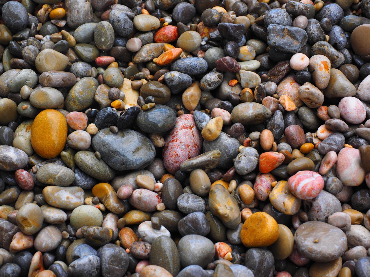 pebbles stones colorful roundish free photo