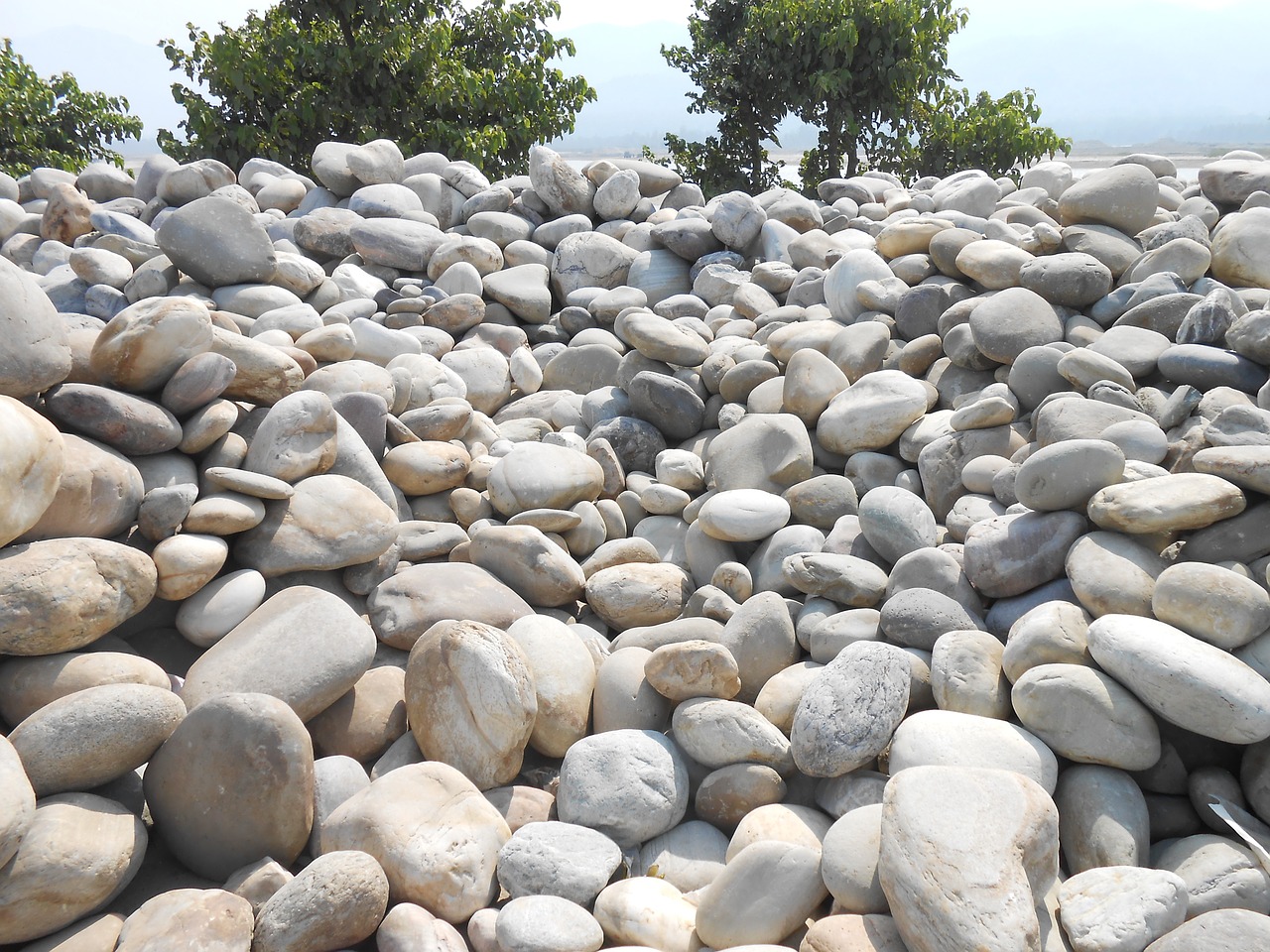 pebbles mountain roadway free photo