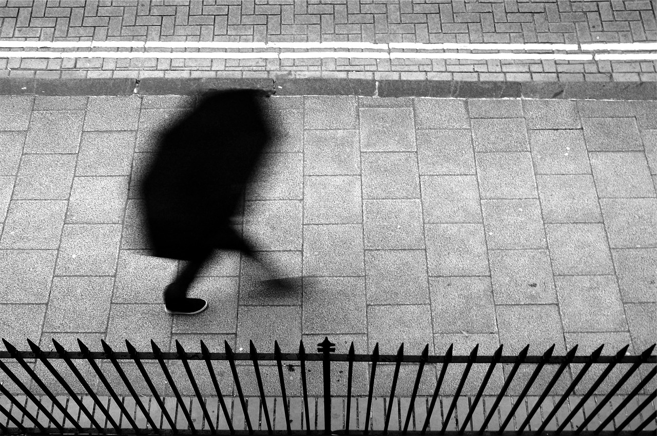 pedestrian walking umbrella free photo